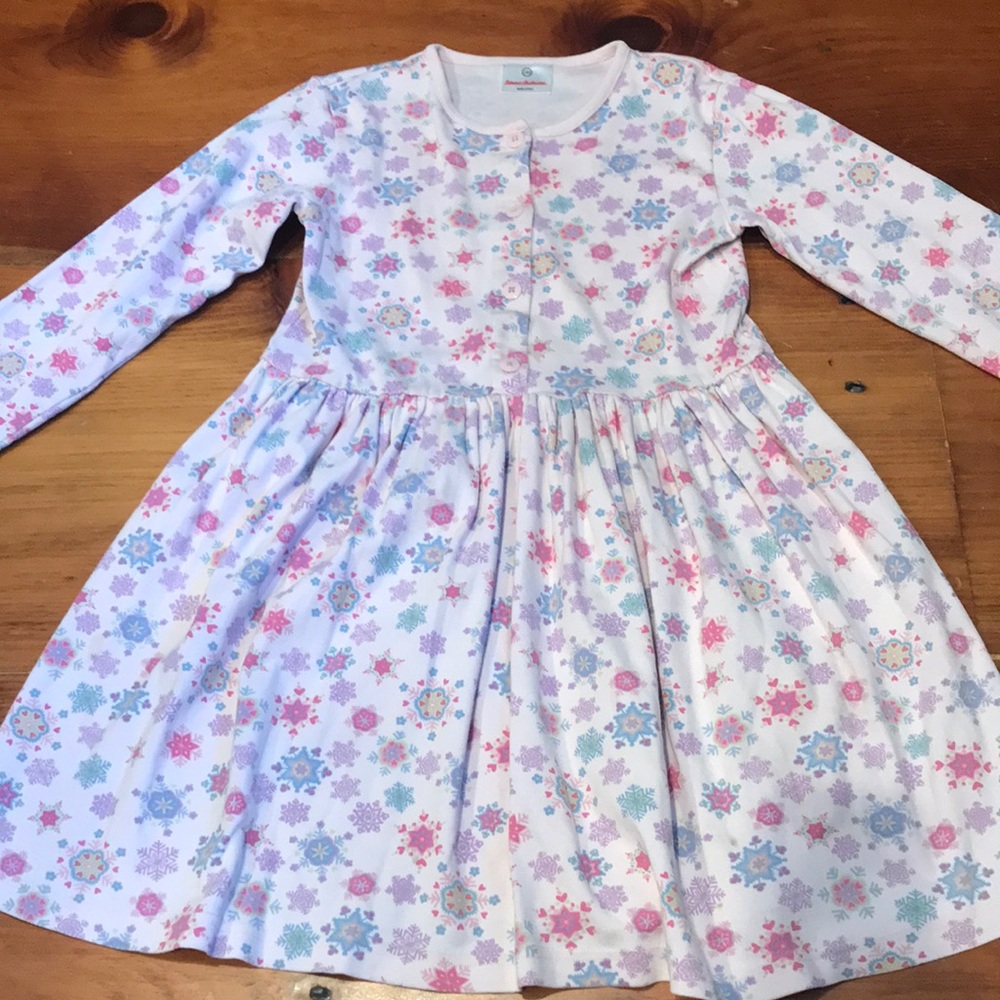 HANNA ANDERSSON 140 Snowflake Print Playdress Daydress